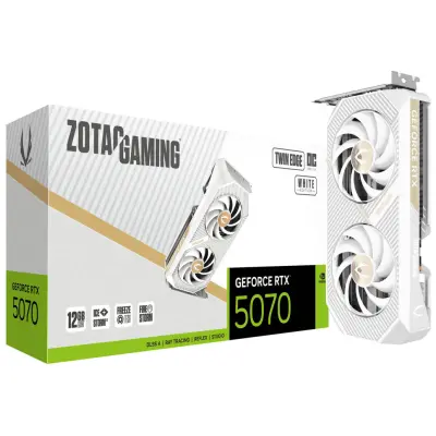 Grafična kartica nVidia RTX5070 Zotac Twin Edge OC bela - 12GB GDDR7 (ZT-B50700Q-10P)