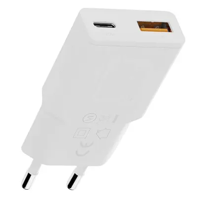 Xtorm, Omrežni polnilnik 33W USB-C PD / USB-A, hitro polnjenje 3.0 Go2 SlimLine, Bela