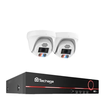 Sistem varnostnih kamer, 4K ločljivost, dvosmerni avdio -8CH 2pcs 8MP Kamera -Vgrajen 3TB HDD