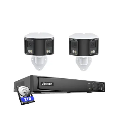 Sistem varnostnih kamer, 6MP ločljivost, 180° panoramski pogled -2PCS 2TB
