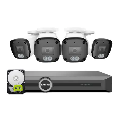 Varnostni sistem, 5MP ločljivost, zaznavanje ljudi in vozil, nočni vid do 100ft -4PCS 4TB