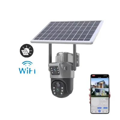PTZ Solarna Kamera, Dvojna Leča, WiFi in 4G Povezljivost -WIFI