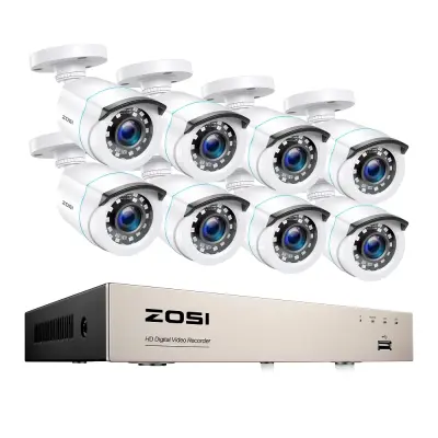 ZOSI 2MP Žični Varnostni Sistem, 8CH DVR, 4 ali 8 Kamer -8CH DVR 8 Kamere -None