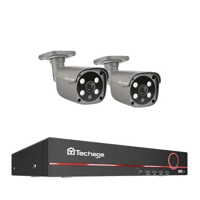 Varnostni sistem kamer, 5MP ločljivost, nočni vid -8CH 2Pcs 5MP Kamera -3T（户外运动） -EU Vtič