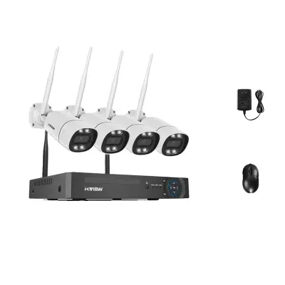 Brezžični varnostni sistem kamer, nočni vid, dvosmerna avdio komunikacija -5MP 4PCS Kamera -4T