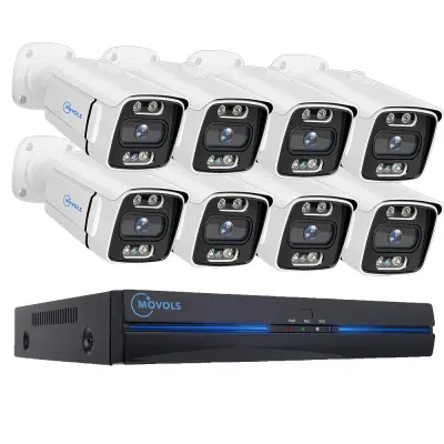 MOVOLS POE sistem varnostnih kamer, zaznavanje humanoidov, dvosmerni avdio -8CH 8MP Z 8 Kamerami -None
