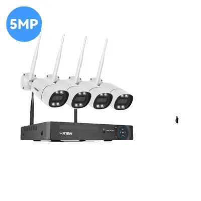 Brezžični sistem za varnostne kamere, 5MP ločljivost, nočni vid -5MP 4PCS Kamera -None