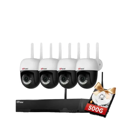 Brezžični varnostni sistem kamer, inteligentna nočna vizija, dvostranska avdio komunikacija -1xNVR 4x3MP PTZ kamera -500g -EU vtič