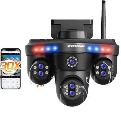 Varnostna kamera, 7 objektivov za nadzor, pametno sledenje -35MP 10X Brez kartice -EU vtič