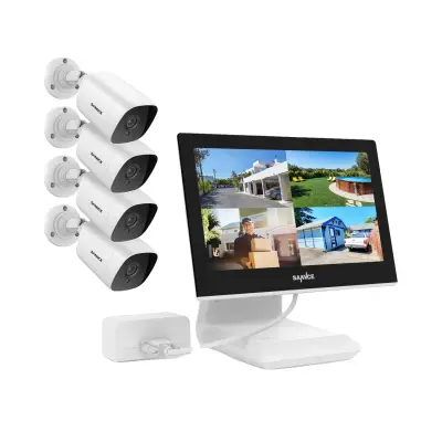 Varnostni sistem s kamerami, 10.1" LCD monitor, 1080P Full HD nočno gledanje -4PCS 0TB