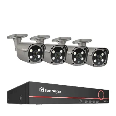 Sistem nadzorne kamere, AI zaznavanje, dvosmerni avdio -8CH 4PCS 5MP KAMERA -1T Vgrajen HDD