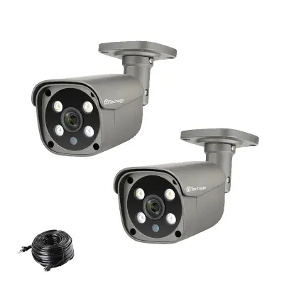 5MP Varnostna Kamera, Polna Barvna Nočna Vizija, Dvosmerna Avdio Komunikacija -2Pcs 5MP POE 48V