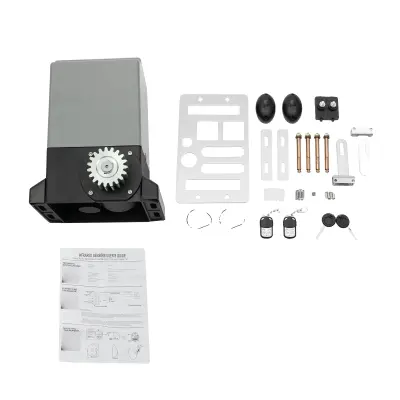 Komplet pogona za drsna vrata, avtomatski odpiranje, daljinski upravljalnik -Bela