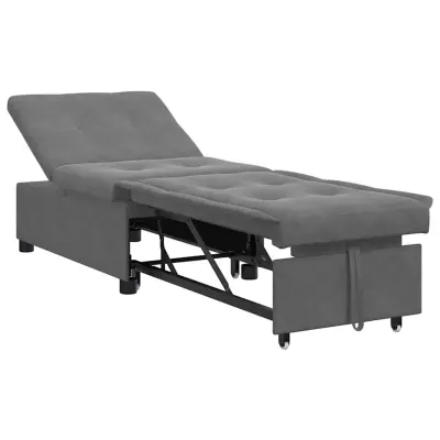 vidaXL Raztegljiv kavč Temno siva 194 x 67 x 82 cm Mikrovlakna