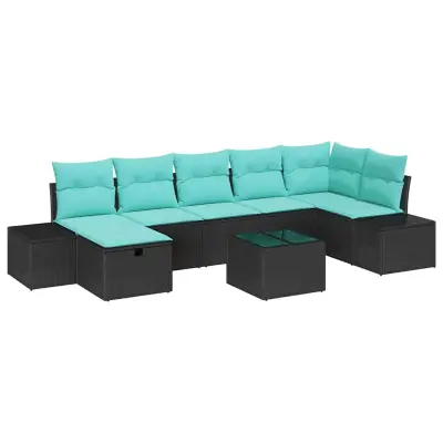 vidaXL Kavčna garnitura z blazino 5 pcs poli ratan