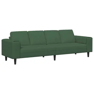 vidaXL Kavč z blazino Temno zelena 250 x 77 x 76 cm Žametna tkanina