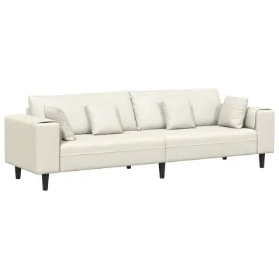 vidaXL Kavč z blazino krema 250 x 77 x 76 cm Žamet