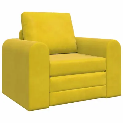 vidaXL Sofa postelja Rumena 98 x 71 x 83 cm Žamet