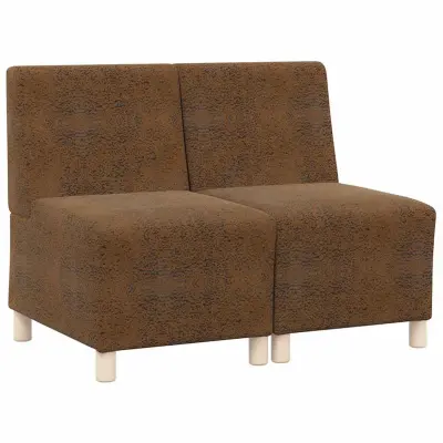 vidaXL Modularna sofa enota brez naslonov 2 pcs Rjava 55 x 74 x 82 cm