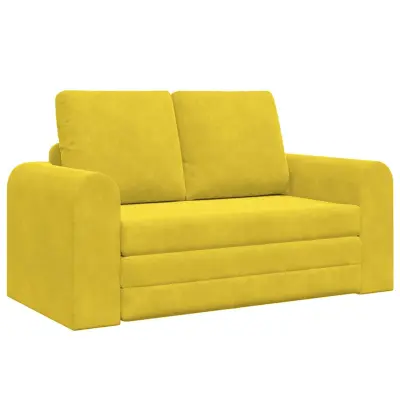 vidaXL Sofa postelja Rumena 148 x 71 x 83 cm Žamet