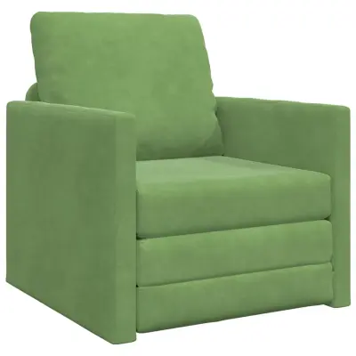vidaXL Sofa postelja 60cm Svetlo zelena Žamet