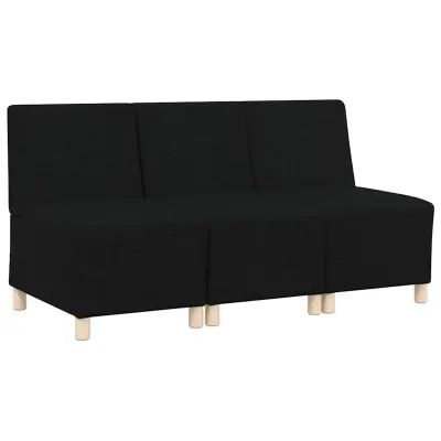 vidaXL Modularna sofa enota brez naslonov 3 pcs Črna 55 x 74 x 82 cm