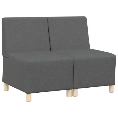 vidaXL Modularna sofa enota brez naslonov 2 pcs Temno siva