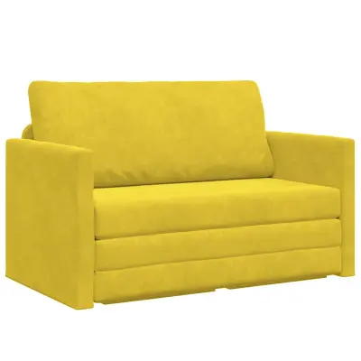 vidaXL Sofa postelja 110cm Sončna rumena Žamet
