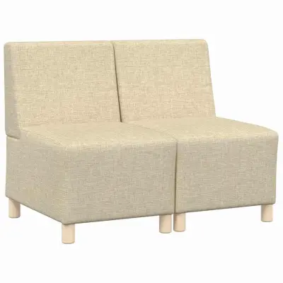 vidaXL Modularna sofa enota brez naslonov 2 pcs krema 55 x 74 x 82 cm