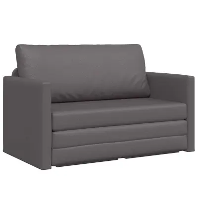 vidaXL Sofa postelja 110cm Siva Umetno usnje