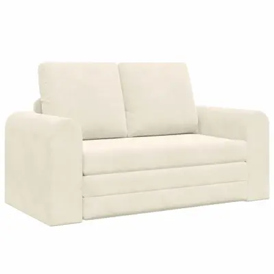 vidaXL Sofa postelja krema 148 x 71 x 83 cm Žamet