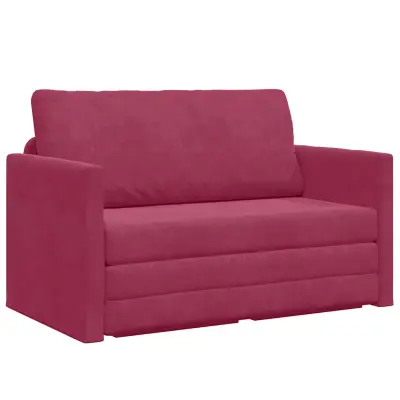 vidaXL Sofa postelja 110cm Vinorodna rdeča Žamet