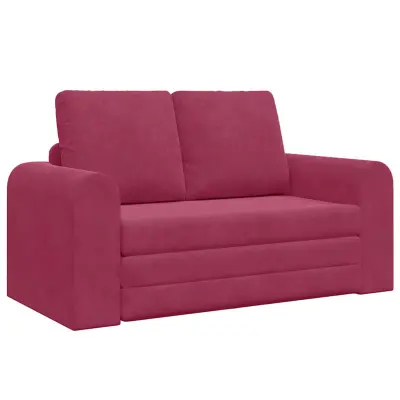 vidaXL Sofa postelja 60cm Vinorodna rdeča Žamet