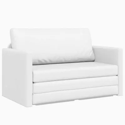 vidaXL Sofa postelja 110cm Bela Umetno usnje