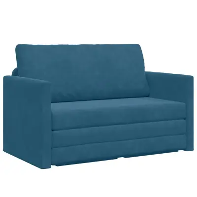 vidaXL Sofa postelja 110cm Modra Žamet