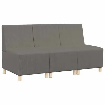 vidaXL Modularna sofa enota brez naslonov 3 pcs Svetlo siva