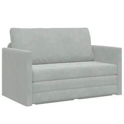 vidaXL Sofa postelja 110cm Svetlo siva Žamet