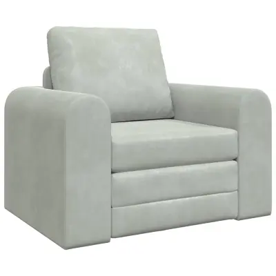 vidaXL Sofa postelja Svetlo siva 98 x 71 x 83 cm Žamet