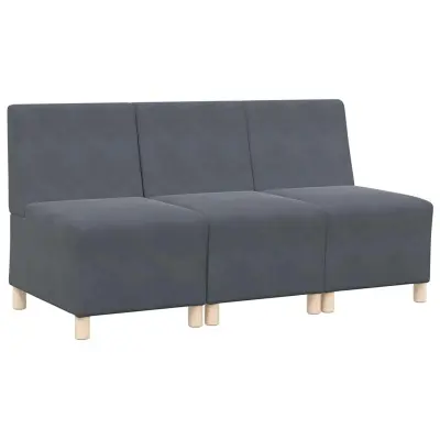 vidaXL Modularna sofa enota brez naslonov 3 pcs Temno siva