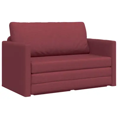 vidaXL Sofa postelja 110cm Vinorodna rdeča blago