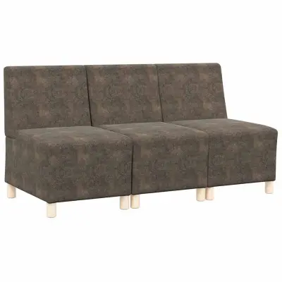 vidaXL Modularna sofa enota brez naslonov 3 pcs Temno siva