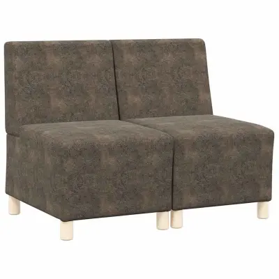 vidaXL Modularna sofa enota brez naslonov 2 pcs Temno siva