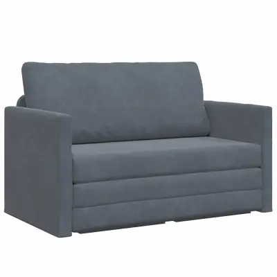 vidaXL Sofa postelja 110cm Temno siva Žamet