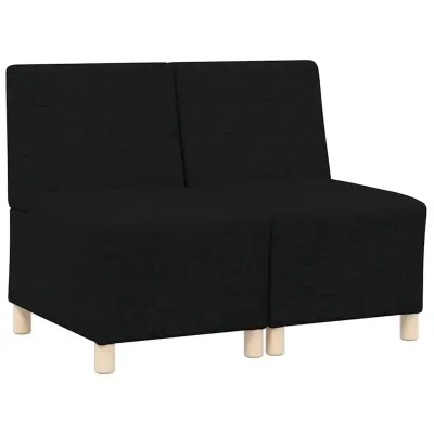 vidaXL Modularna sofa enota brez naslonov 2 pcs Črna 55 x 74 x 82 cm
