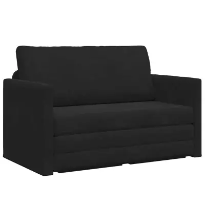 vidaXL Sofa postelja 110cm Črna Žamet