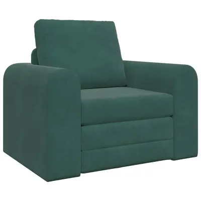 vidaXL Sofa postelja Temno zelena 98 x 71 x 83 cm Žamet
