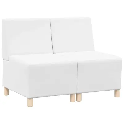 vidaXL Modularna sofa enota brez naslonov 2 pcs Bela 55 x 74 x 82 cm