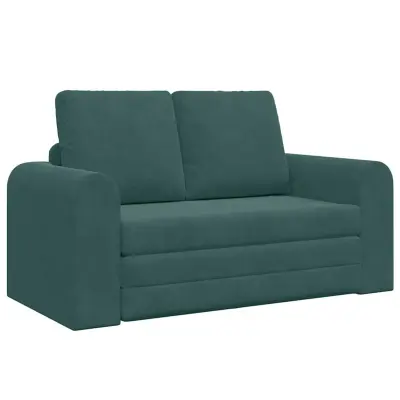 vidaXL Sofa postelja 60cm Temno zelena Žamet