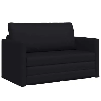 vidaXL Sofa postelja 110cm Črna Umetno usnje