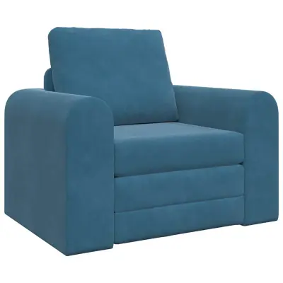 vidaXL Sofa postelja Modra 98 x 71 x 83 cm Žamet